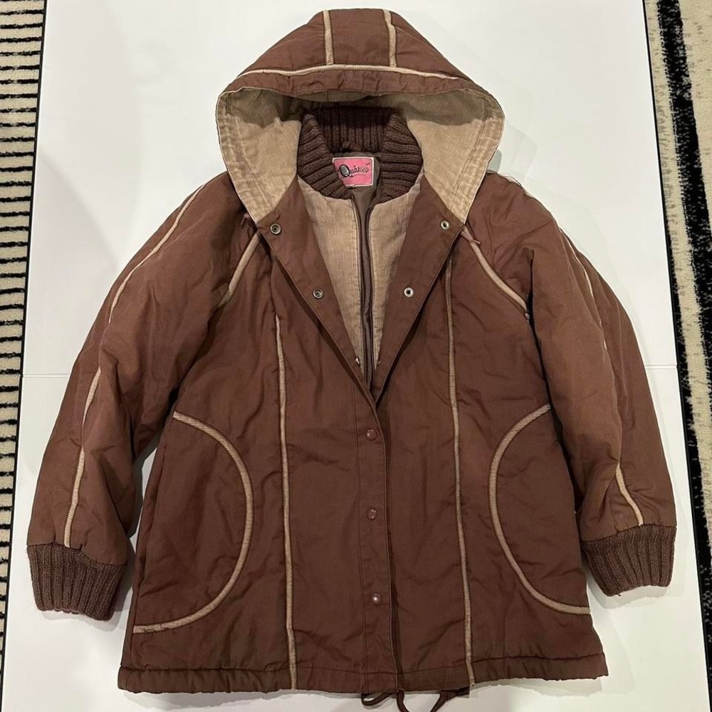 Vintage Quiksilver Brown Puffer Jacket sz 10 Woman